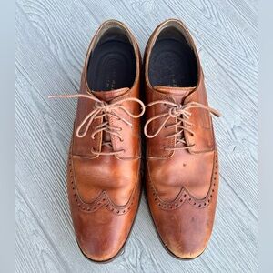 Cole Haan Grand OS Derby Wingtip Cognac Leather Dress Shoes Size 13 Style C23775